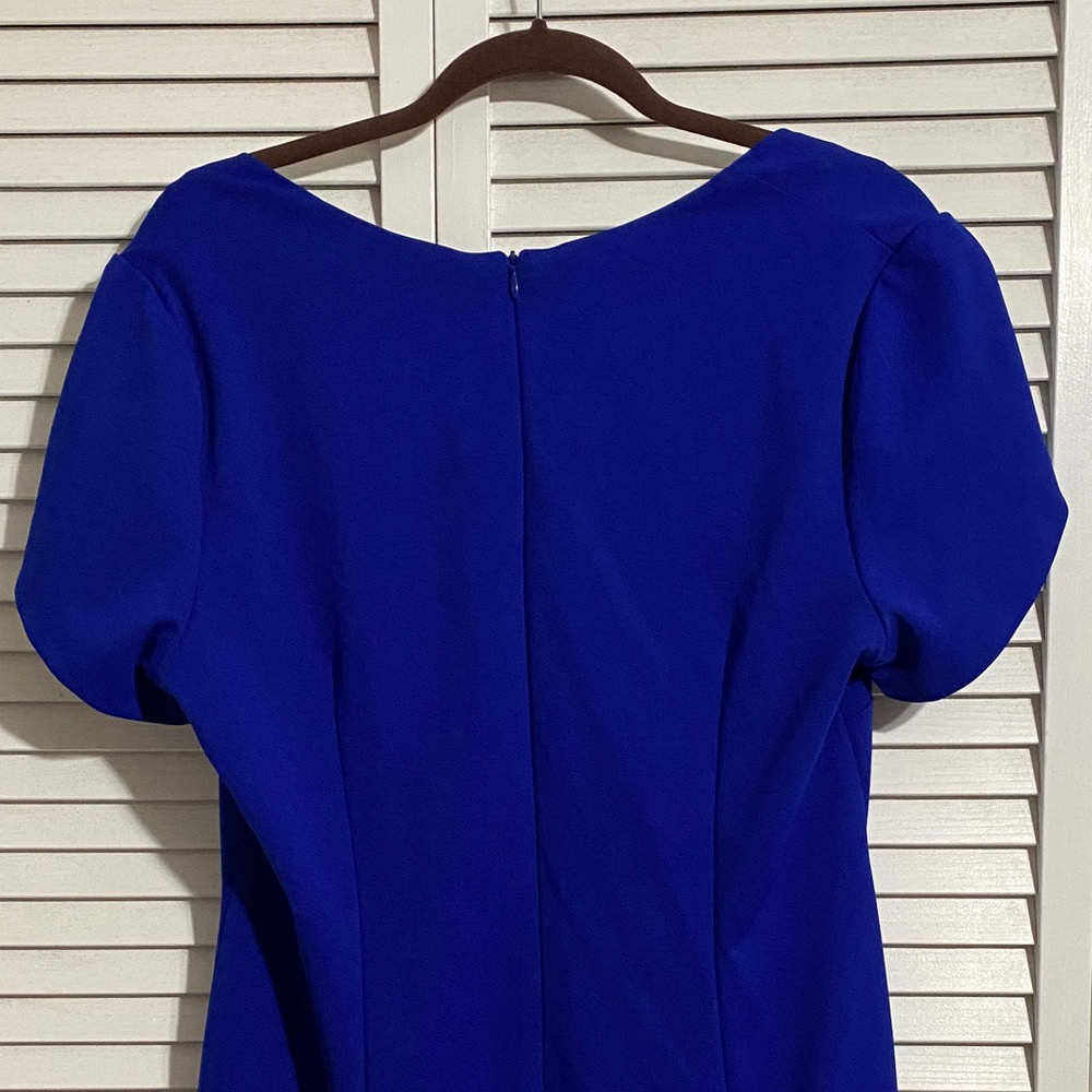 Connected Apparel Petal Sleeve Sheath Dress Royal Blue - Picture 6 of 8